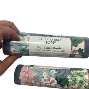 Vintage‎ Laura Ashley Ashbourne Wallpaper Border 2 Rolls Floral Cottagecore Chic